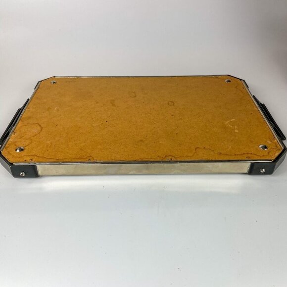 Foiled Southern Belle In Garden Vintage Glass  Bakelite Handles Tea Tray - Picture 6 of 6